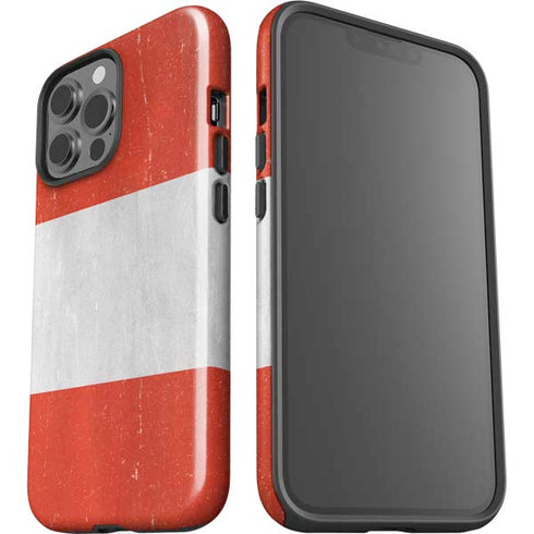 Distressed Austria Flag iPhone 14 Pro Max Impact Case