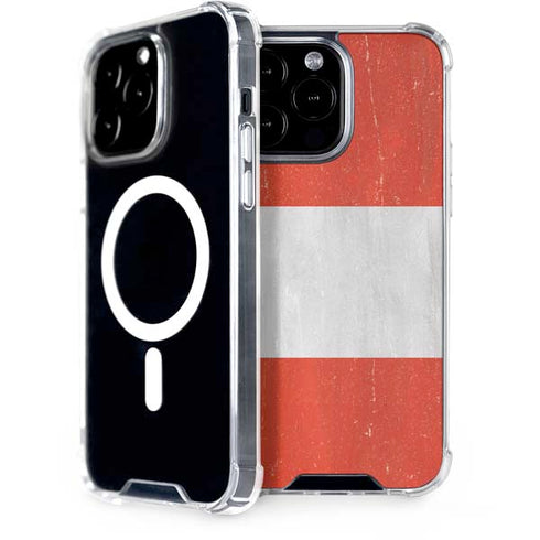 Distressed Austria Flag iPhone 14 Pro Max MagSafe Case