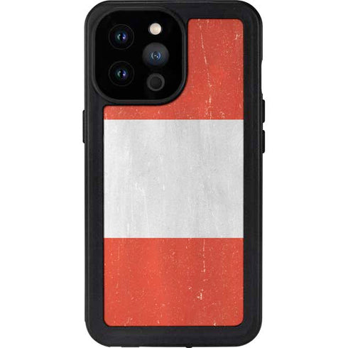 Distressed Austria Flag iPhone 14 Pro Max Waterproof Case