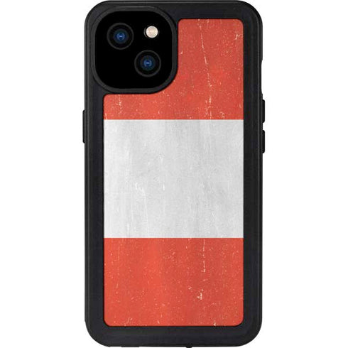 Distressed Austria Flag iPhone 15 Plus Waterproof Case