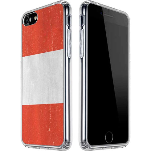 Distressed Austria Flag iPhone SE (2nd & 3rd Gen) Clear Case