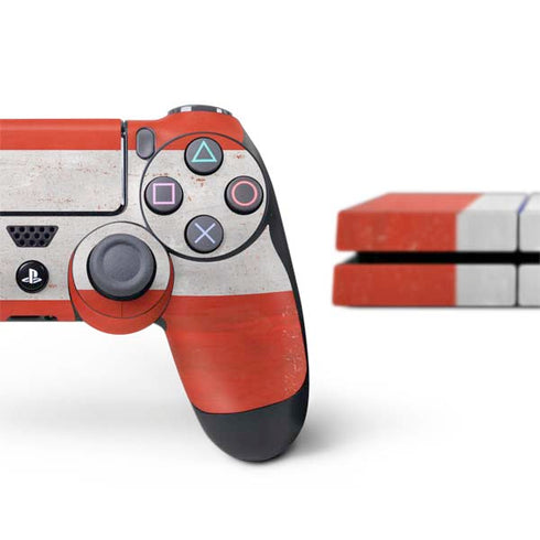 Distressed Austria Flag PS4 Console and Controller Bundle Skin