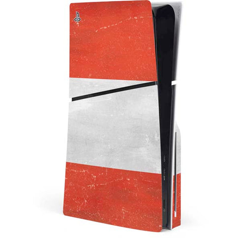 Distressed Austria Flag PS5 Slim Disk Console Skin