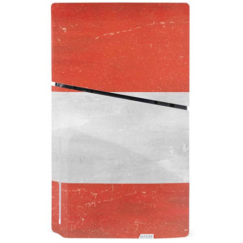 Distressed Austria Flag PS5 Slim Disk Console Skin