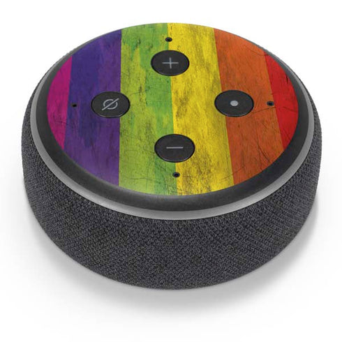 Distressed Rainbow Flag Amazon Echo Dot Skin