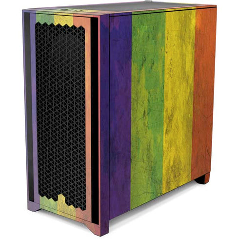 Distressed Rainbow Flag Corsair 4000D Tempered Glass Mid-Tower ATX Case Skin