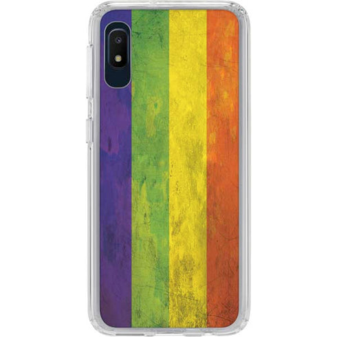 Distressed Rainbow Flag Galaxy A10e Clear Case