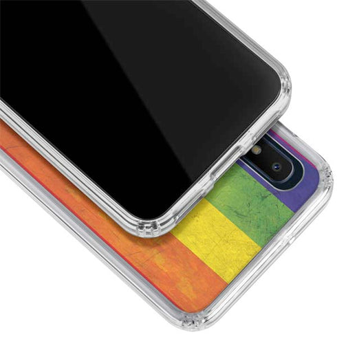 Distressed Rainbow Flag Galaxy A10e Clear Case