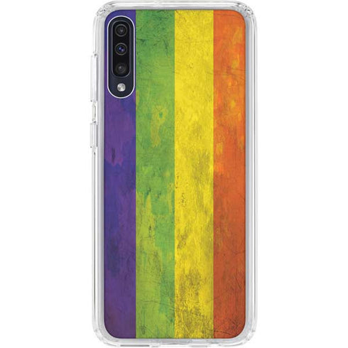 Distressed Rainbow Flag Galaxy A50 Clear Case