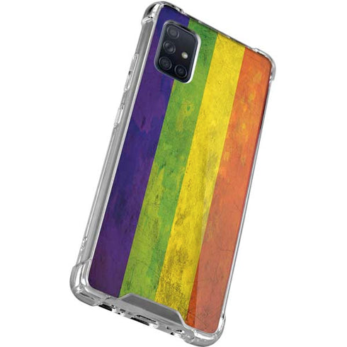 Distressed Rainbow Flag Galaxy A71 5G Clear Case