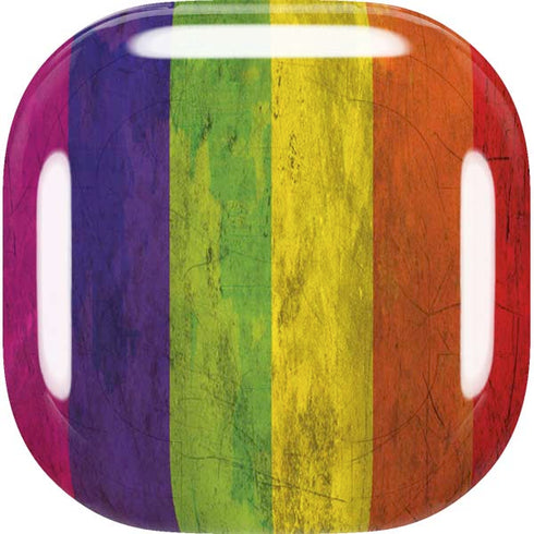 Distressed Rainbow Flag Galaxy Buds Live Skin