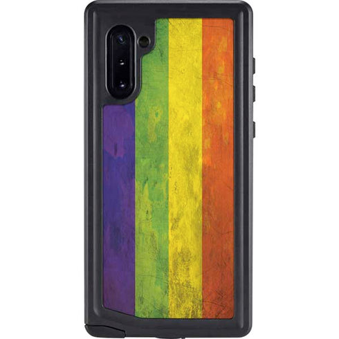 Distressed Rainbow Flag Galaxy Note 10 Waterproof Case