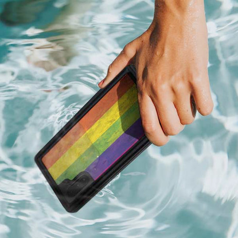 Distressed Rainbow Flag Galaxy Note 10 Waterproof Case