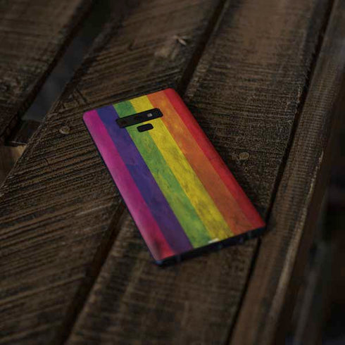 Distressed Rainbow Flag Galaxy Note 9 Skin