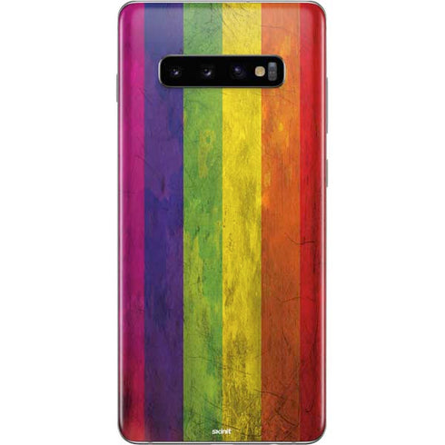 Distressed Rainbow Flag Galaxy S10 Plus Skin