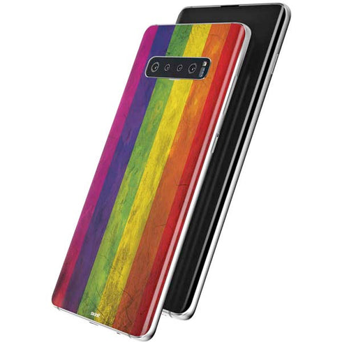 Distressed Rainbow Flag Galaxy S10 Plus Skin