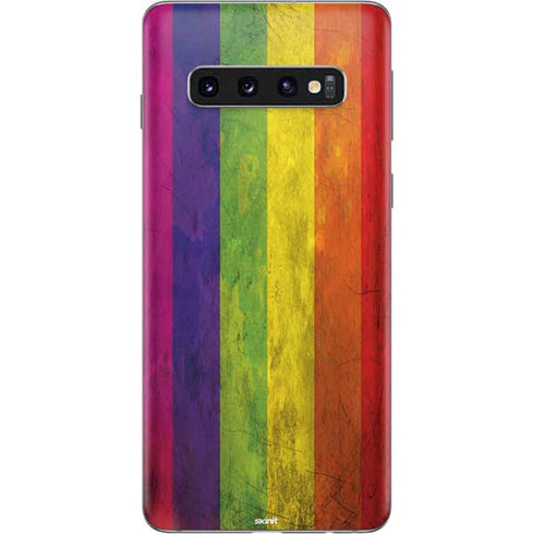Distressed Rainbow Flag Galaxy S10 Skin