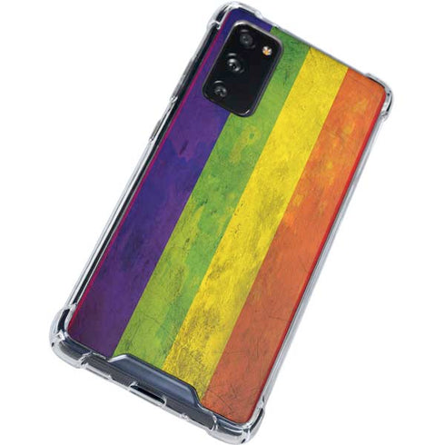 Distressed Rainbow Flag Galaxy S20 FE Clear Case