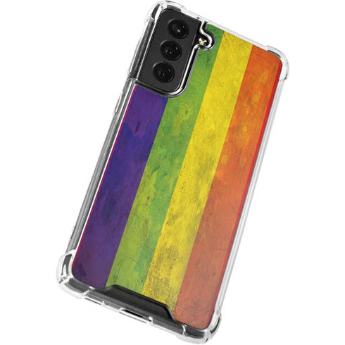 Distressed Rainbow Flag Galaxy S22 Clear Case
