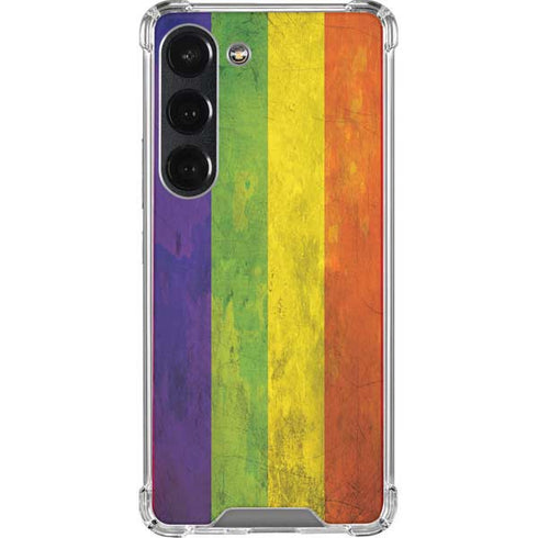 Distressed Rainbow Flag Galaxy S23 Clear Case