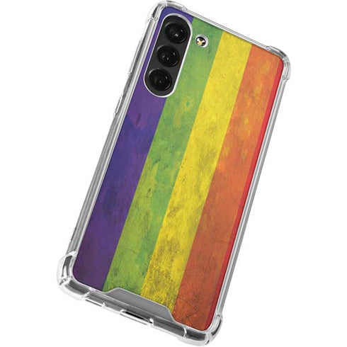 Distressed Rainbow Flag Galaxy S23 Plus Clear Case