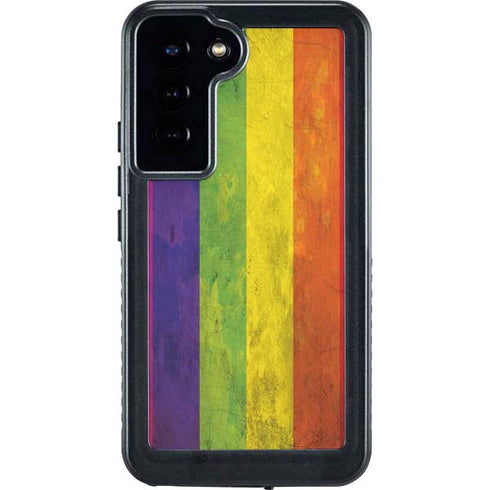 Distressed Rainbow Flag Galaxy S23 Plus Waterproof Case
