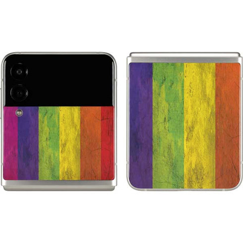 Distressed Rainbow Flag Galaxy Z Flip3 5G Skin