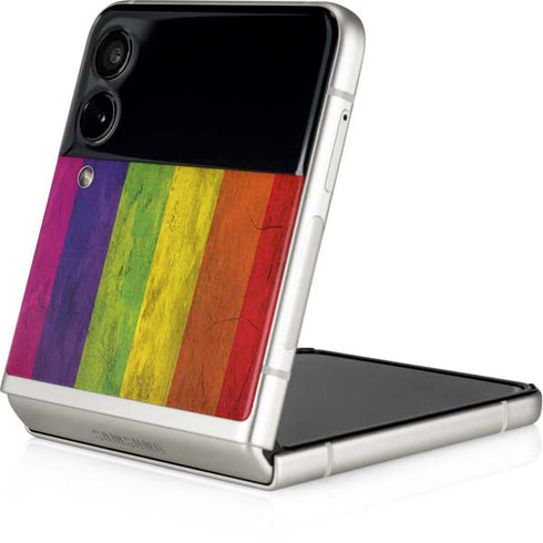 Distressed Rainbow Flag Galaxy Z Flip3 5G Skin