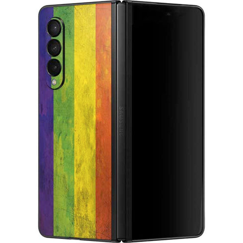 Distressed Rainbow Flag Galaxy Z Fold3 5G Skin