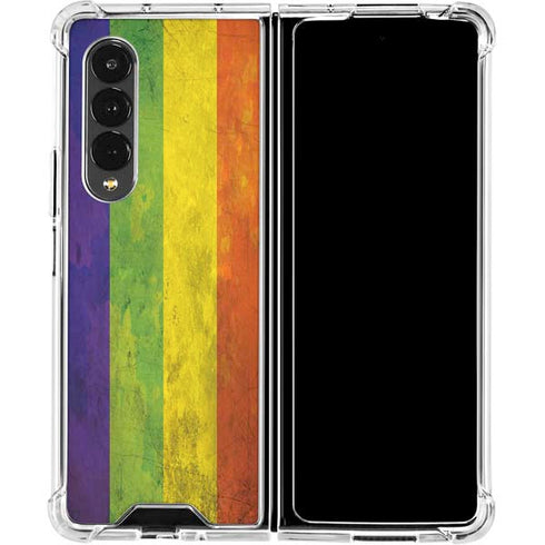Distressed Rainbow Flag Galaxy Z Fold4 5G Clear Case