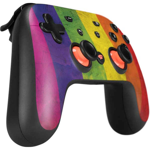 Distressed Rainbow Flag Google Stadia Controller Skin