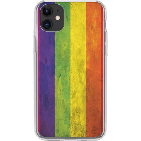 Distressed Rainbow Flag iPhone 11 Clear Case