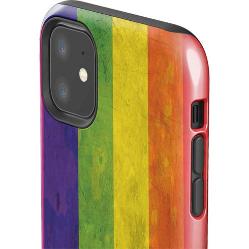 Distressed Rainbow Flag iPhone 11 Impact Case