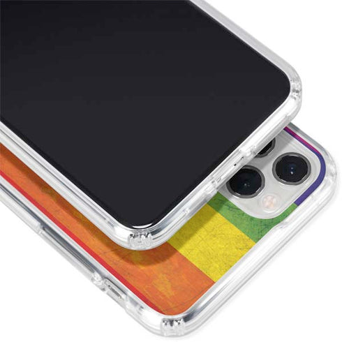 Distressed Rainbow Flag iPhone 11 Pro Clear Case