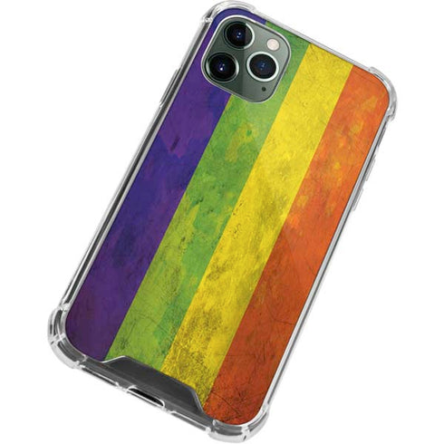 Distressed Rainbow Flag iPhone 11 Pro Max Clear Case