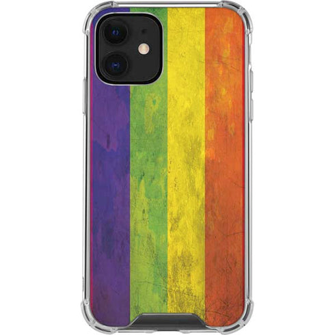 Distressed Rainbow Flag iPhone 12 Clear Case