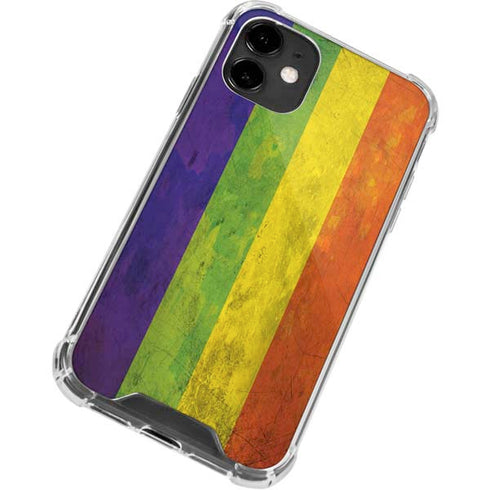 Distressed Rainbow Flag iPhone 12 Clear Case