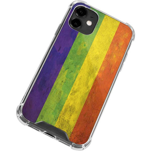 Distressed Rainbow Flag iPhone 12 Mini Clear Case