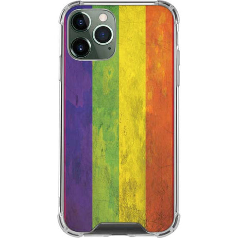 Distressed Rainbow Flag iPhone 12 Pro Clear Case