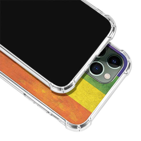Distressed Rainbow Flag iPhone 12 Pro Clear Case