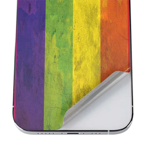 Distressed Rainbow Flag iPhone 12 Pro Skin