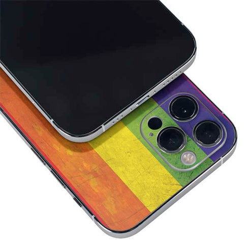 Distressed Rainbow Flag iPhone 12 Pro Skin