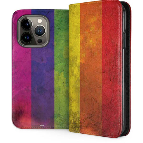 Distressed Rainbow Flag iPhone 13 Pro Folio Case