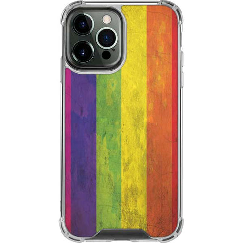 Distressed Rainbow Flag iPhone 13 Pro Max Clear Case