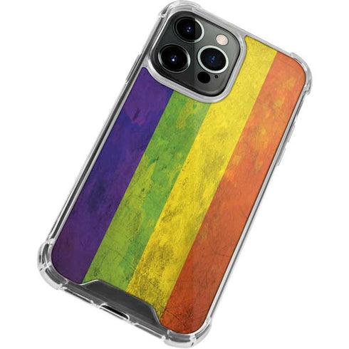 Distressed Rainbow Flag iPhone 13 Pro Max Clear Case