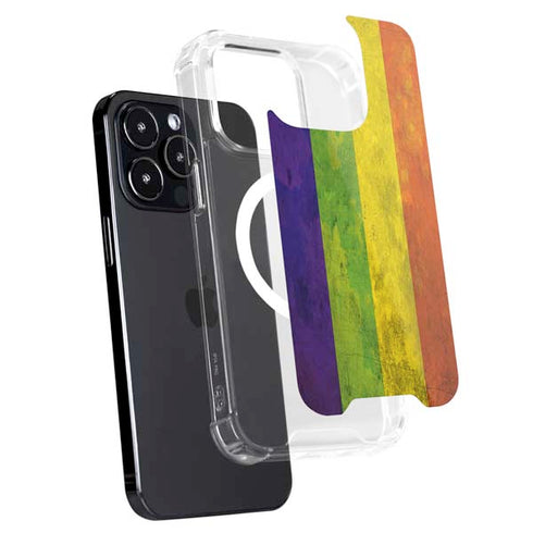 Distressed Rainbow Flag iPhone 13 Pro Max MagSafe Case