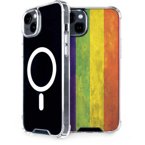 Distressed Rainbow Flag iPhone 15 MagSafe Case