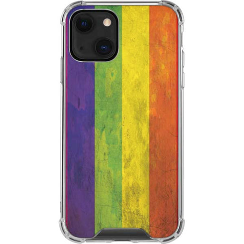 Distressed Rainbow Flag iPhone 14 Plus Clear Case