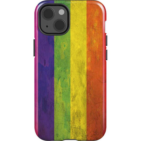 Distressed Rainbow Flag iPhone 15 Impact Case
