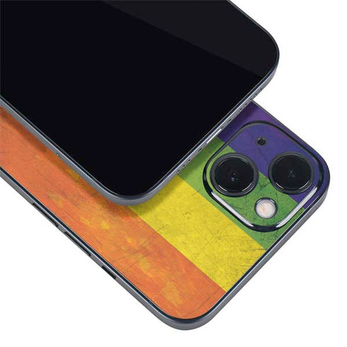Distressed Rainbow Flag iPhone 14 Plus Skin